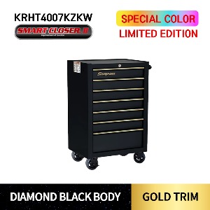KRHT4007KZKW 26&quot; Seven-Drawer Single Bank Heritage Series Roll Cab  Limited Edition(DIAMOND BLACK / GOLD) 스냅온 헤리티지 시리즈 리미티드 에디션 26&quot; 싱글 뱅크 7도어 툴박스 (다이아몬드블랙/골드)  SMART CLOSER Ⅱ 탑재