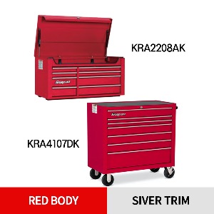 KRA2208AK 40&quot; 8 Drawers Top Chest (Red) (상단) &amp; KRA4107DK 40&quot; 7 Drawers Single Bank Roll Cab (Red) (하단) 스냅온 탑 체스트 &amp; 롤 캡 프로용 툴박스 세트상품