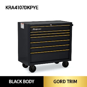 KRA4107DKPYE 40&quot; 7-Drawer Single Bank Heritage Series Roll Cab (Black Body X Gold Trim X Black Caster) 스냅온 헤리티지 시리즈 40인치 7 서랍 툴박스 (블랙바디 X 골드트림 X 블랙캐스터)